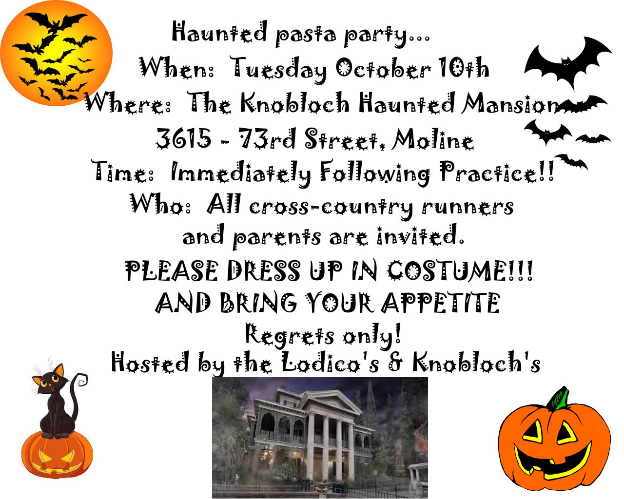 Pasta Party Tuesday October 10th